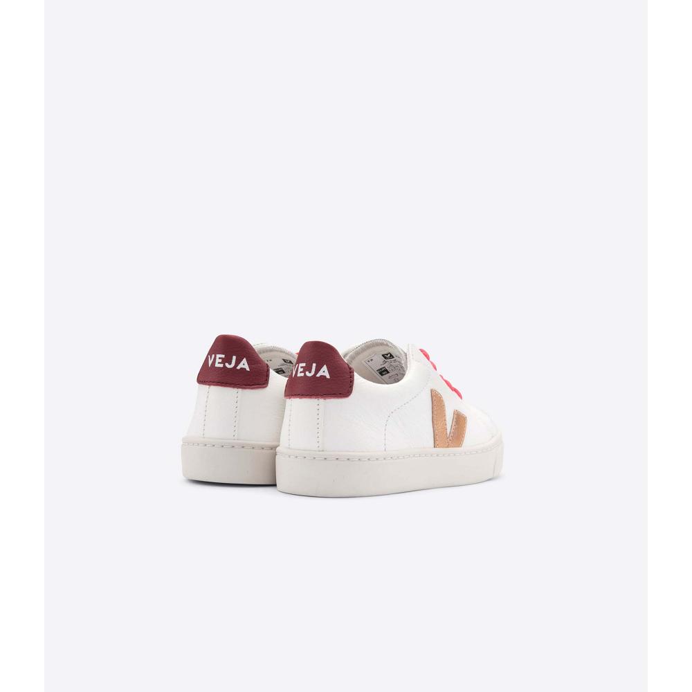 Veja ESPLAR LEATHER Tenisky Detske Gold/Red/White | SK 810OKI